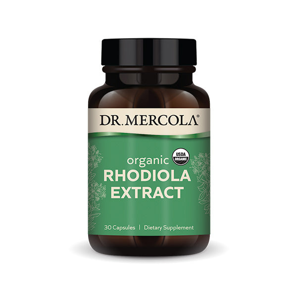 Dr. Mercola's Organic Rhodiola Extract Supplement bottle