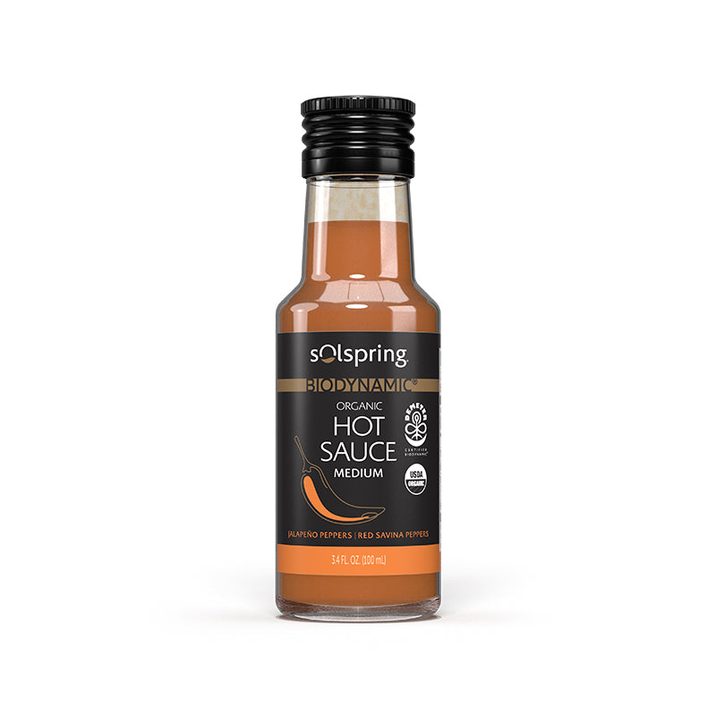 Solspring Medium Biodynamic Organic Hot Sauce bottle