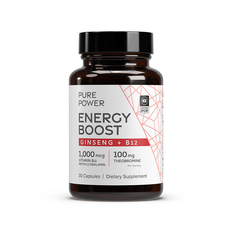Pure Power Energy Boost Ginseng + B12 supplement bottle