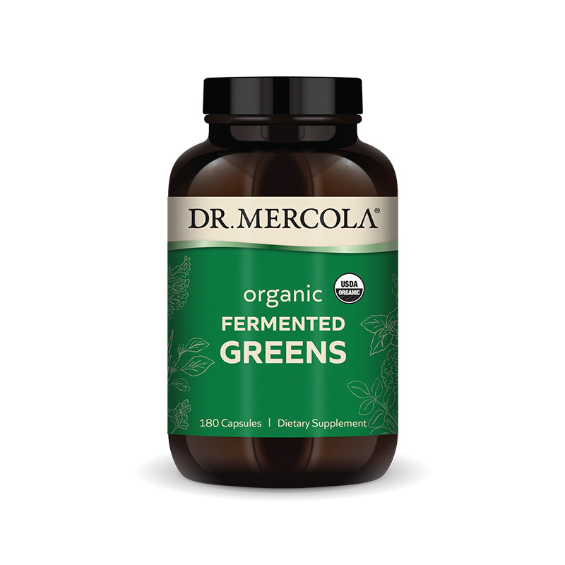 Dr. Mercola Organic Fermented Greens Supplement bottle