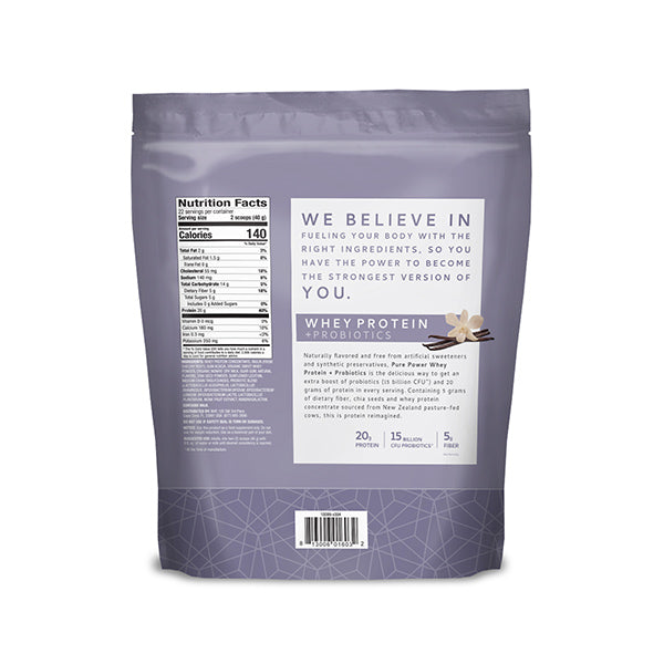 Pure Power Whey Protein + Probiotics Supplement Facts