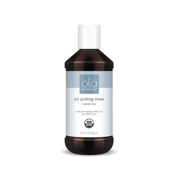 Ola Botanicals Organic Oil Pulling Rinse bottle