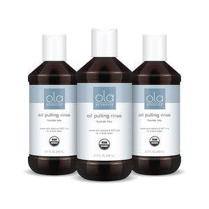 Ola Botanicals Organic Oil Pulling Rinse bottle
