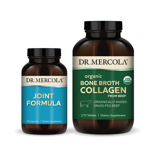 Organic Collagen Joint Formula bottle and tablets
