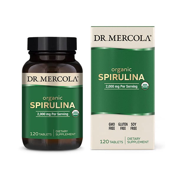 Dr. Mercola Organic Spirulina Supplement bottle
