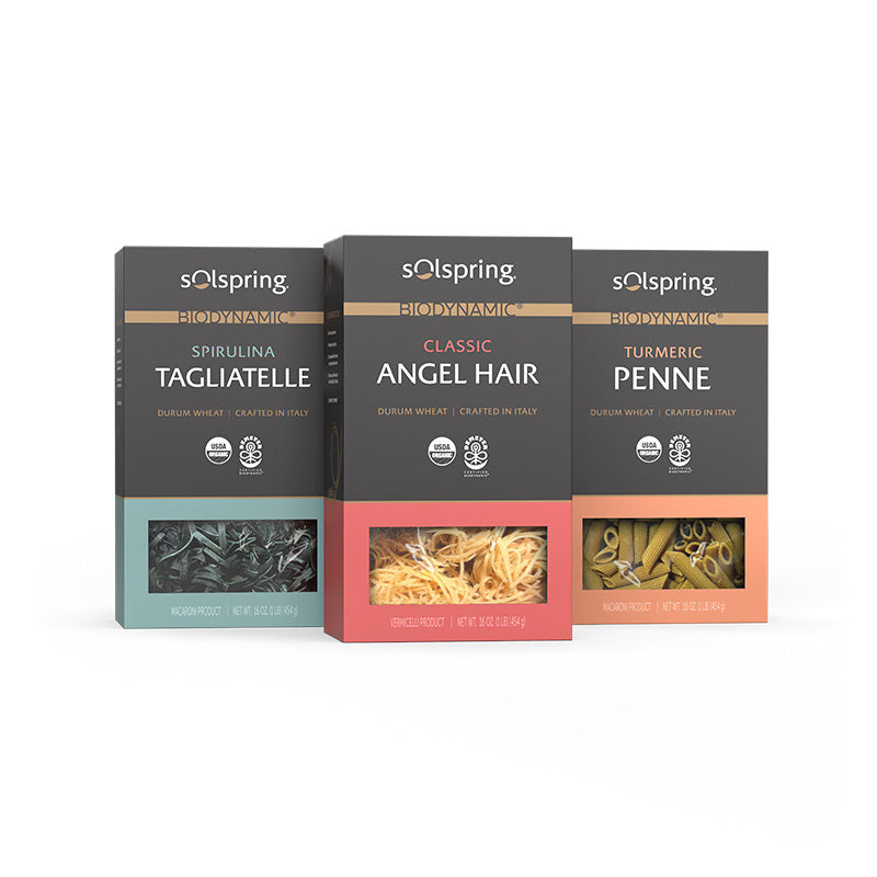 Pasta Orgánica de Especialidad Solspring<sup>®</sup> Biodynamic<sup>®</sup>: Cree su Paquete de 3
