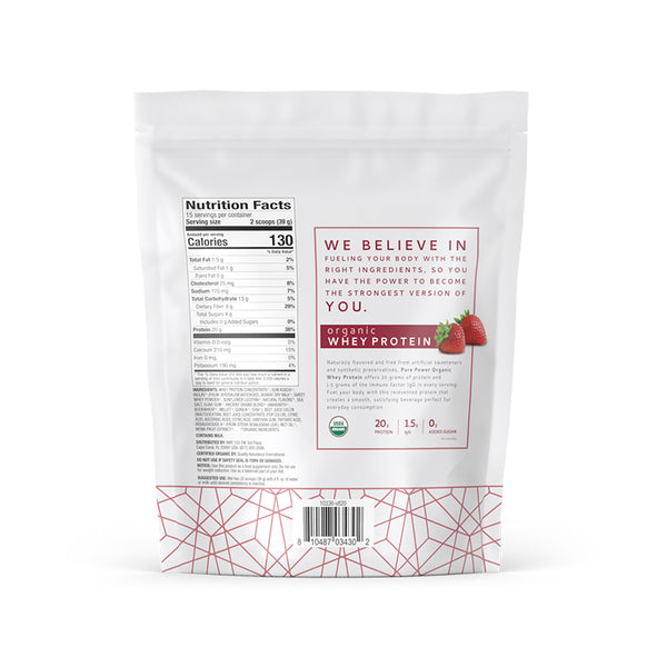 Pure Power Organic Whey Protein - Strawberry Flavor