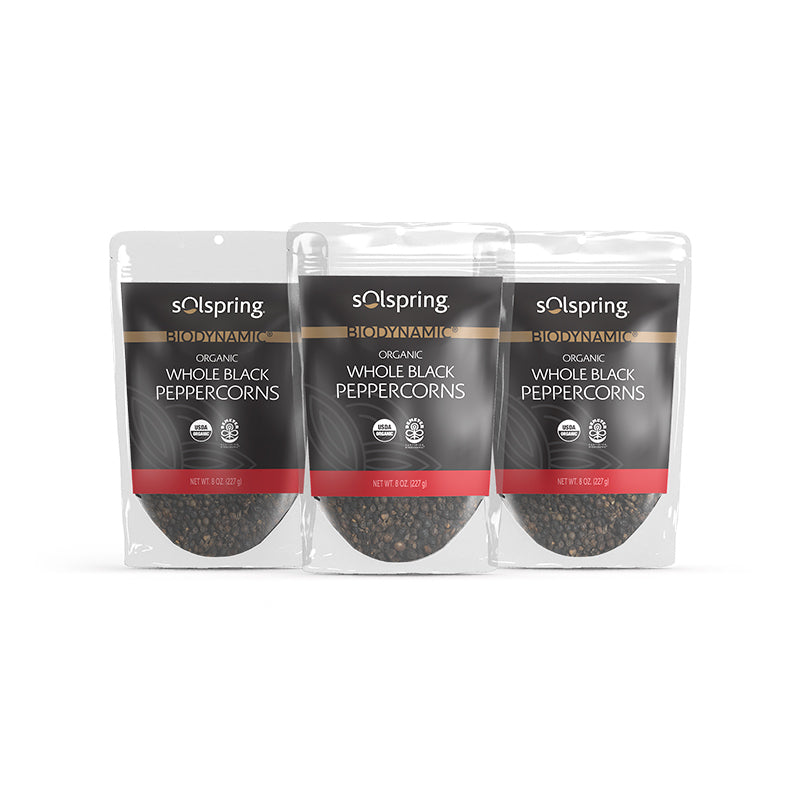Granos de Pimienta Negra Orgánica Solspring<sup>®</sup> Biodynamic<sup>®</sup>