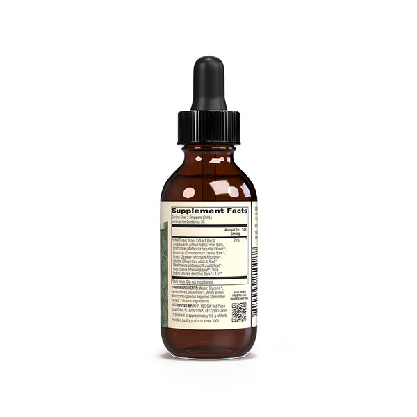 Herbal Throat Liquid Drops with Slippery Elm