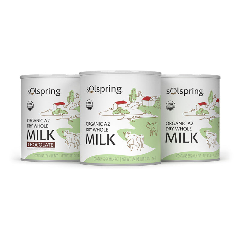Solspring® Organic A2 Dry Whole Milk – Create Your Own 3-Pack