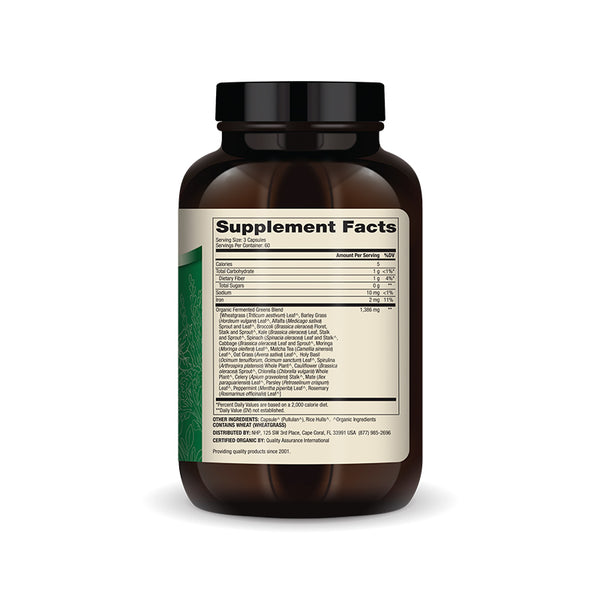 Dr. Mercola Organic Fermented Greens Supplement, 180 capsules