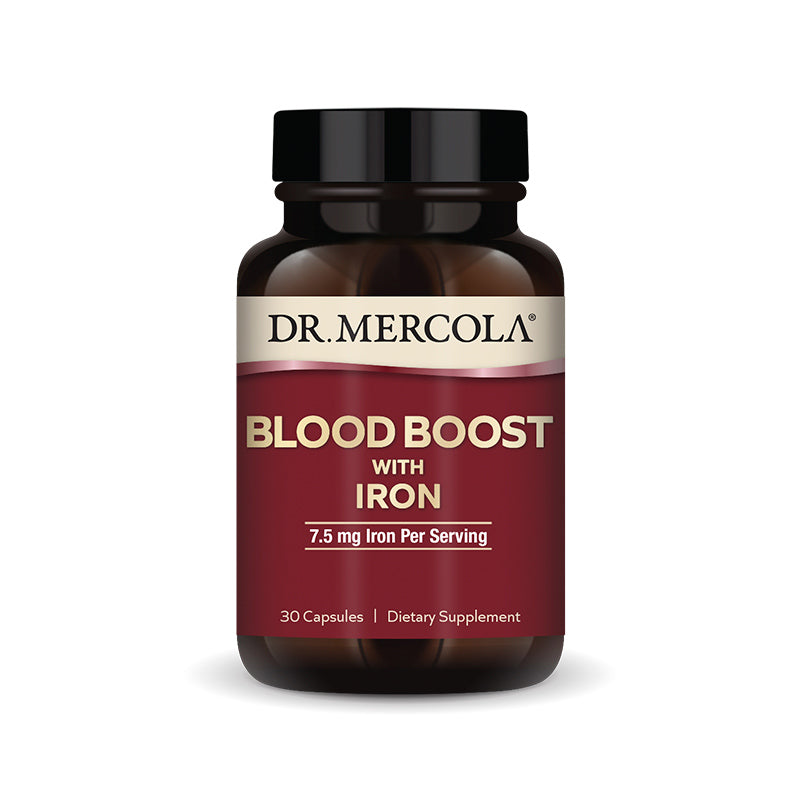 Dr. Mercola Blood Boost With Iron Supplement, 7.5mg, 30 capsules