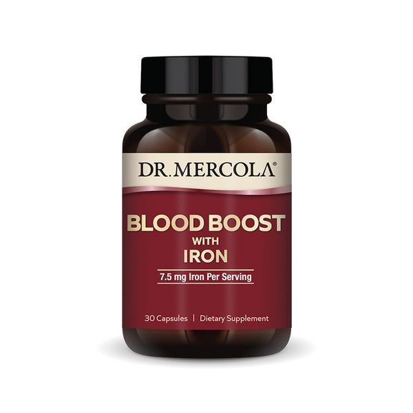 Dr. Mercola Blood Boost With Iron Supplement, 7.5mg, 30 capsules
