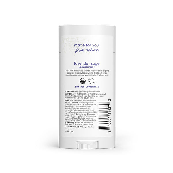 Ola Botanicals Organic Deodorant, Lavender Sage, 2.65 Oz