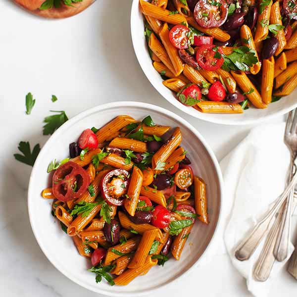 Puttanesca Turmeric Pasta Salad
