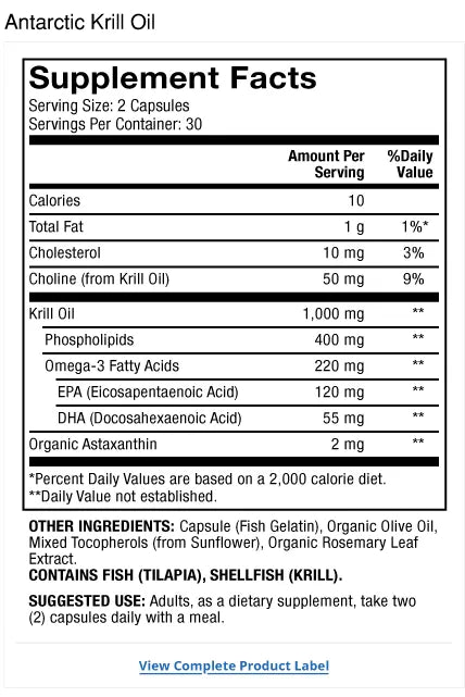 Complete Probiotics 70 Billion CFU supplement facts label