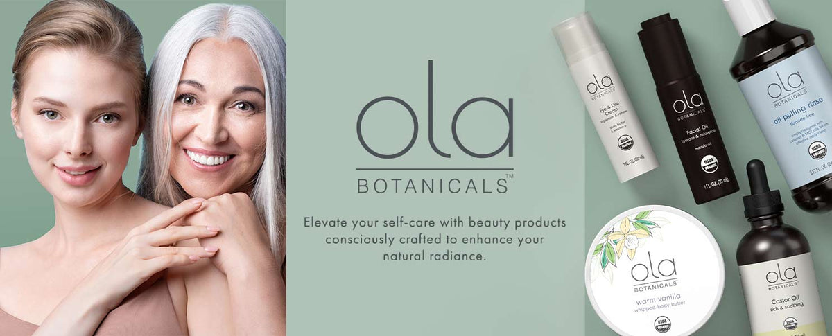 Ola Botanicals self-care beauty product lineup
