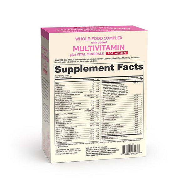 Sobrecitos de Complejo de Alimentos Enteros con Multivitaminas más Minerales Vitales para la Mujer