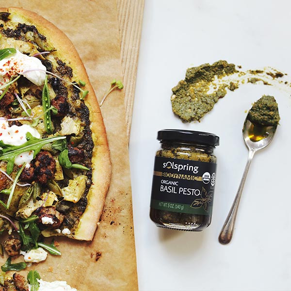 Pesto Pizza with Sausage & Artichokes - 3