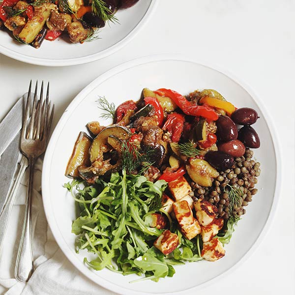 Roasted Vegetable & Halloumi Bowls - 1