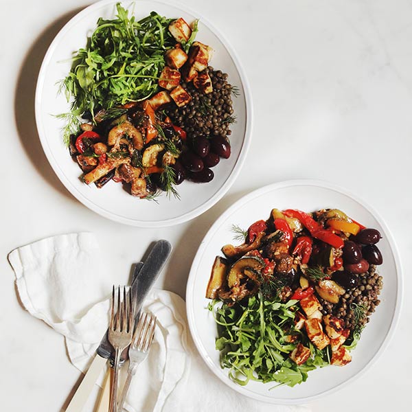 Roasted Vegetable & Halloumi Bowls - 2