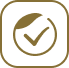 Line icon of a checkmark inside a brushed circle