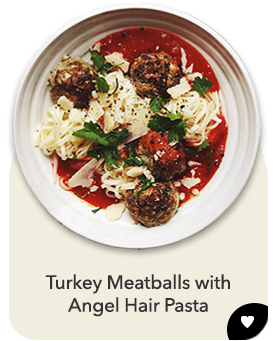 Turkey Meatballs with Angel Hair Pasta
